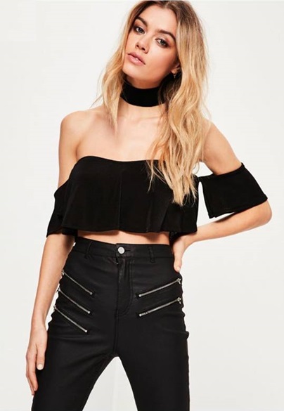 MISSGUIDED Black Frill Bralet, £4